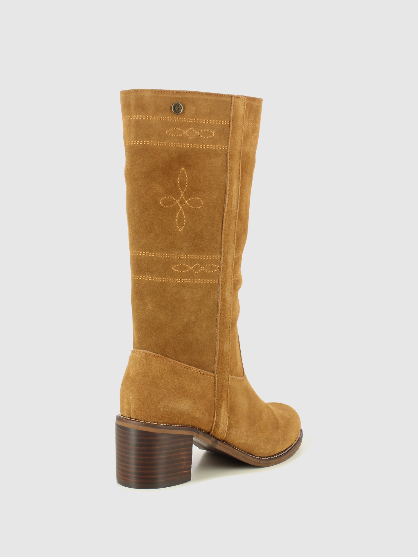 Top3 Botas com Ponta Redonda em Camel